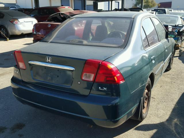 2HGES16562H516663 - 2002 HONDA CIVIC LX GREEN photo 4