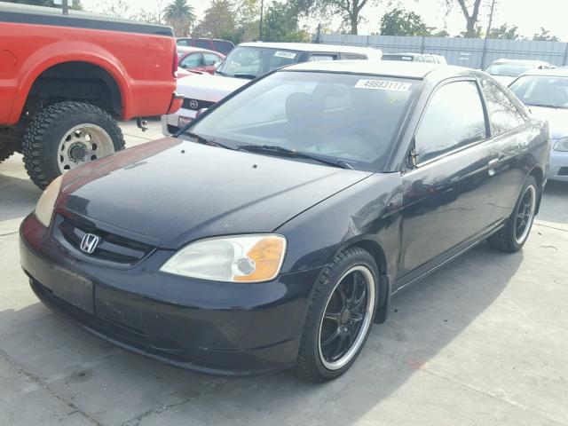 1HGEM22591L110397 - 2001 HONDA CIVIC LX BLACK photo 2