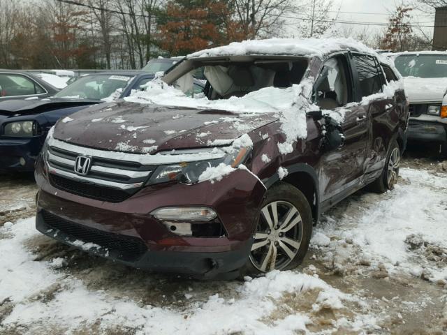 5FNYF6H35GB097792 - 2016 HONDA PILOT EX MAROON photo 2