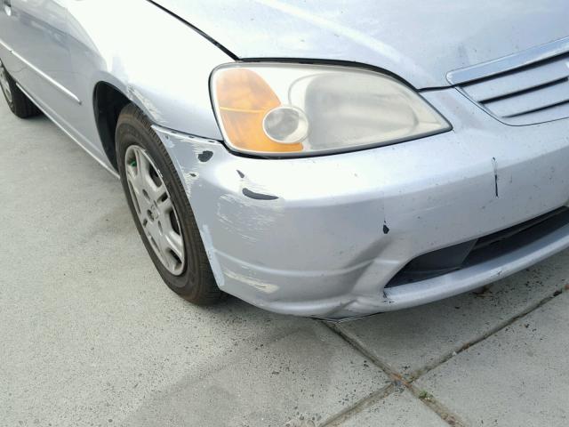 2HGES16501H518732 - 2001 HONDA CIVIC LX SILVER photo 9