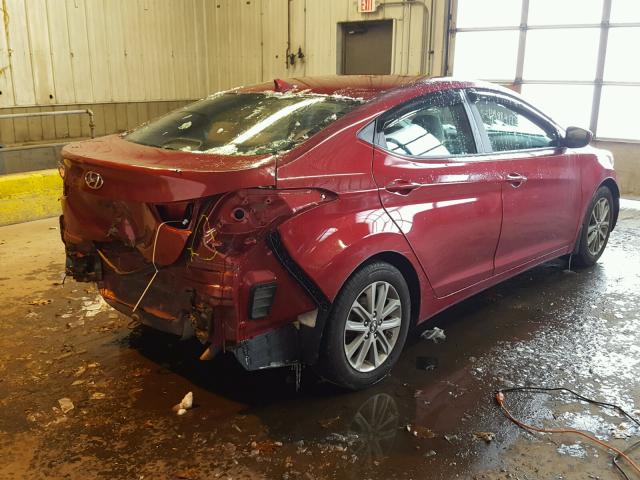 5NPDH4AE4EH536424 - 2014 HYUNDAI ELANTRA SE RED photo 4