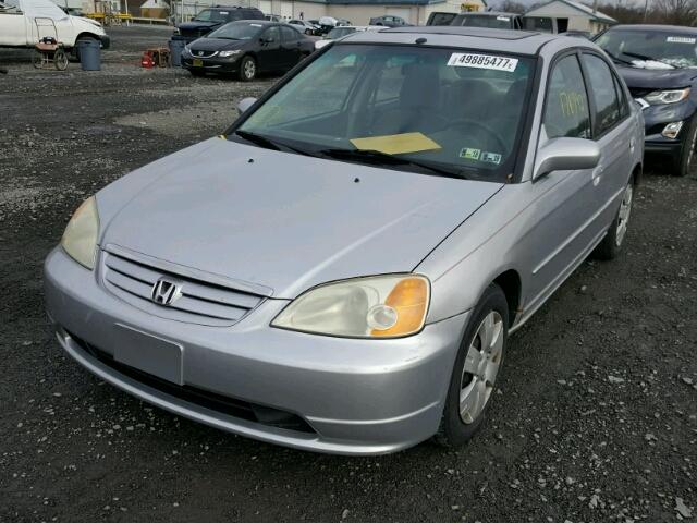 2HGES26751H595037 - 2001 HONDA CIVIC EX GRAY photo 2