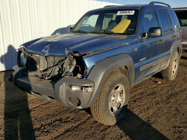 1J4GL48K54W326943 - 2004 JEEP LIBERTY SP BLUE photo 2