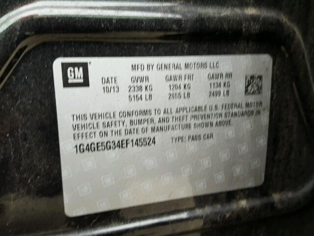 1G4GE5G34EF145524 - 2014 BUICK LACROSSE P BLACK photo 10