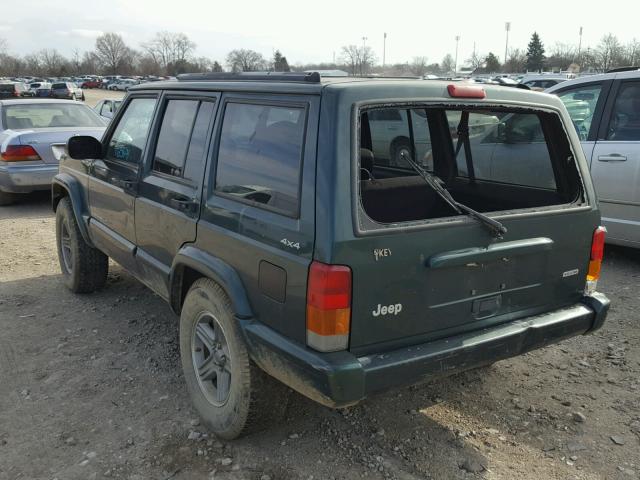 1J4FF58S1YL165491 - 2000 JEEP CHEROKEE C GREEN photo 3