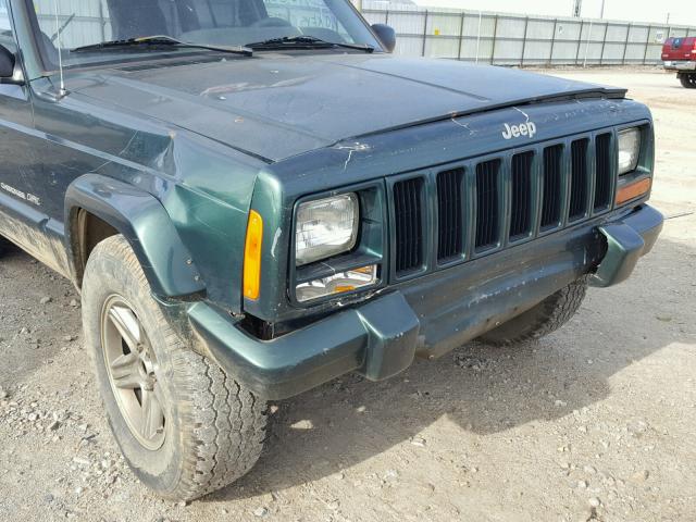 1J4FF58S1YL165491 - 2000 JEEP CHEROKEE C GREEN photo 9