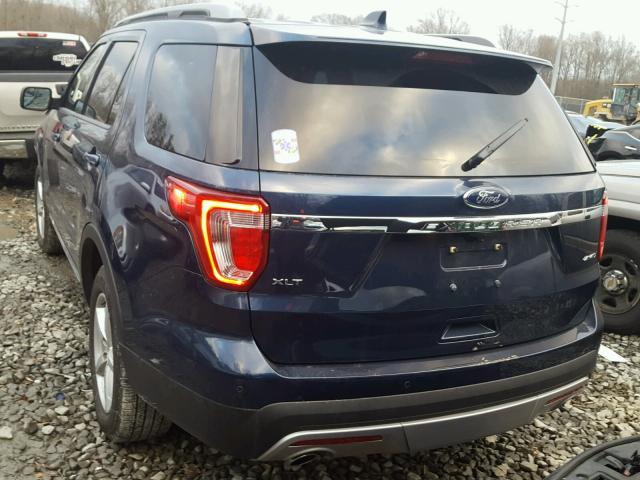 1FM5K8D85HGD50270 - 2017 FORD EXPLORER X BLUE photo 3