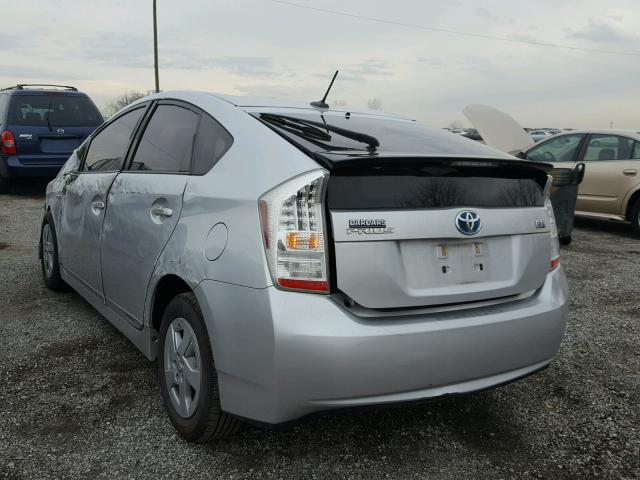 JTDKN3DU3B5323568 - 2011 TOYOTA PRIUS SILVER photo 3