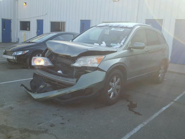 JHLRE48758C039360 - 2008 HONDA CR-V EXL GREEN photo 2