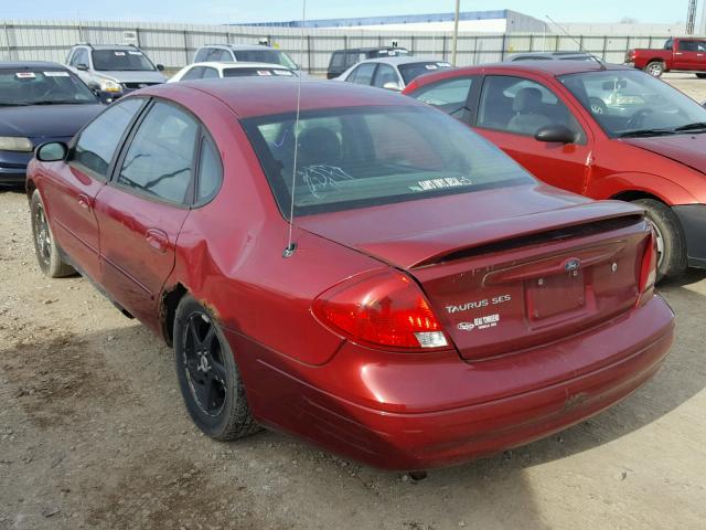 1FAFP55S92G237910 - 2002 FORD TAURUS SES MAROON photo 3