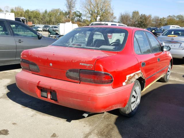1Y1SK5366PZ004779 - 1993 GEO PRIZM BASE წითელი ფოტო 4