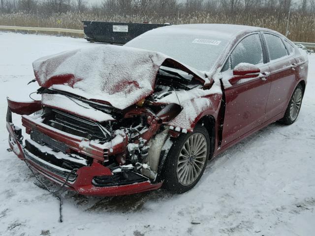 3FA6P0K93DR341566 - 2013 FORD FUSION TIT MAROON photo 2