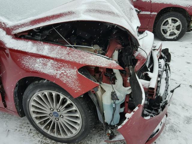 3FA6P0K93DR341566 - 2013 FORD FUSION TIT MAROON photo 9