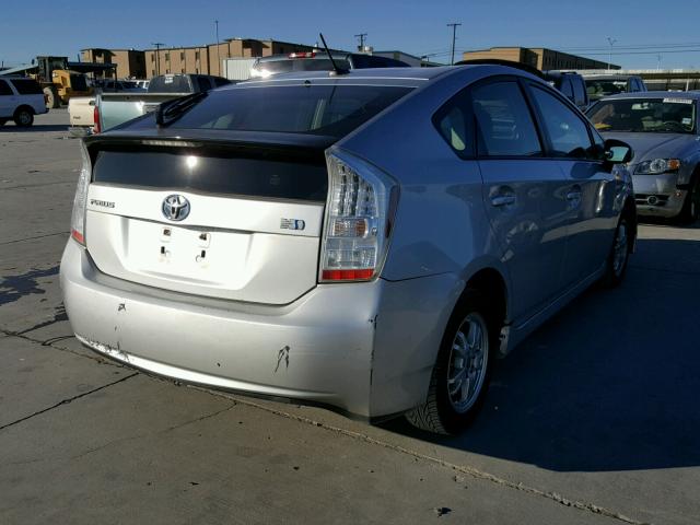 JTDKN3DU7B1370643 - 2011 TOYOTA PRIUS SILVER photo 4