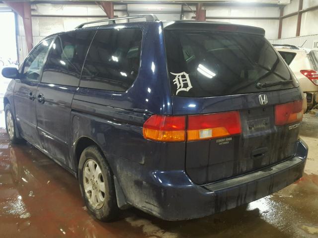 5FNRL18834B144339 - 2004 HONDA ODYSSEY EX BLUE photo 3