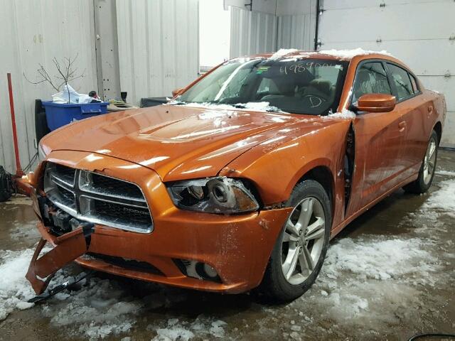 2B3CM5CT4BH500795 - 2011 DODGE CHARGER R/ ORANGE photo 2