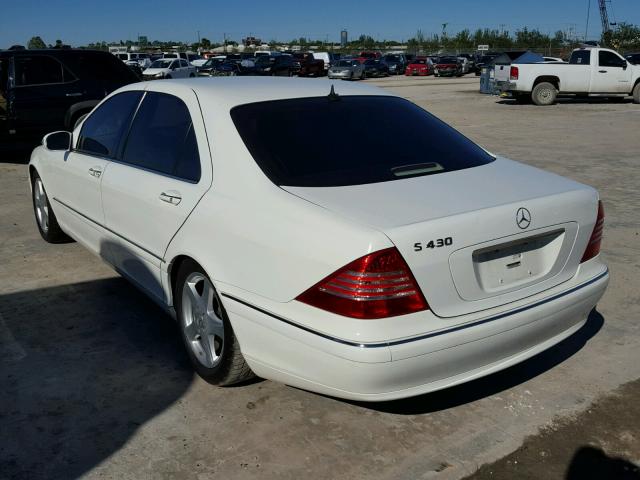 WDBNG70J84A413981 - 2004 MERCEDES-BENZ S 430 WHITE photo 3