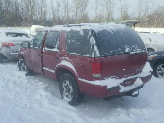 1GNDT13W22K220673 - 2002 CHEVROLET BLAZER RED photo 3