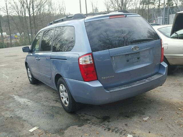 KNDMB233566079166 - 2006 KIA SEDONA EX BLUE photo 3