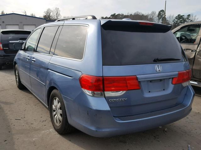 5FNRL38709B016148 - 2009 HONDA ODYSSEY EX BLUE photo 3