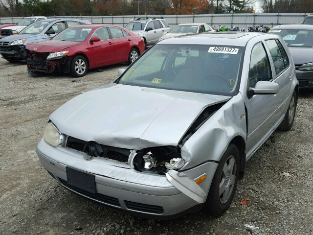 9BWGD21J214020756 - 2001 VOLKSWAGEN GOLF GLS SILVER photo 2