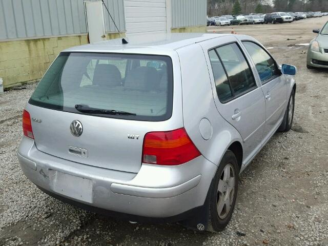 9BWGD21J214020756 - 2001 VOLKSWAGEN GOLF GLS SILVER photo 4