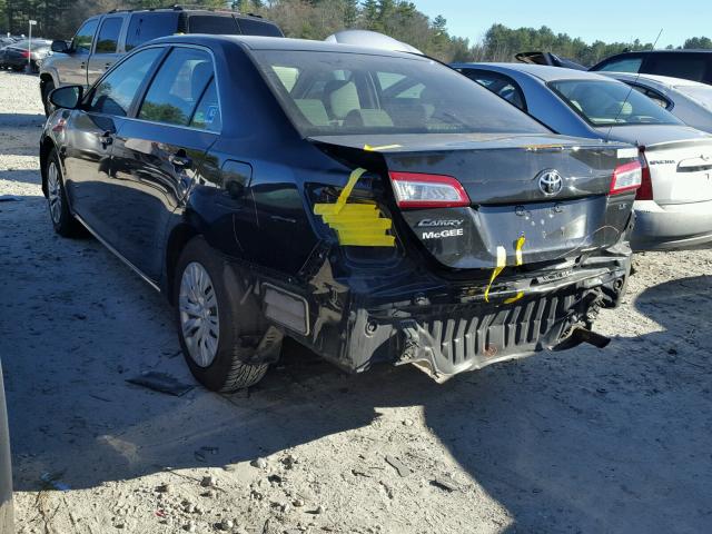 4T4BF1FK8CR183667 - 2012 TOYOTA CAMRY BASE BLACK photo 3