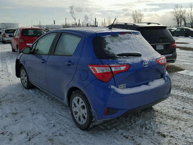 VNKKTUD34JA087027 - 2018 TOYOTA YARIS L BLUE photo 3