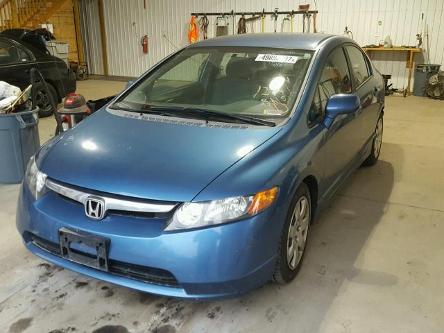 1HGFA16528L062074 - 2008 HONDA CIVIC LX BLUE photo 2