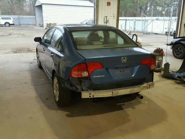 1HGFA16528L062074 - 2008 HONDA CIVIC LX BLUE photo 3