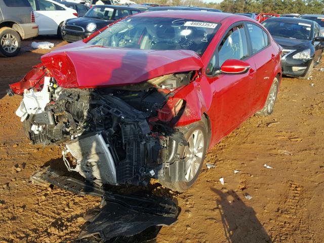 KNAFX4A64F5399844 - 2015 KIA FORTE LX RED photo 2