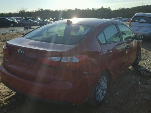 KNAFX4A64F5399844 - 2015 KIA FORTE LX RED photo 4