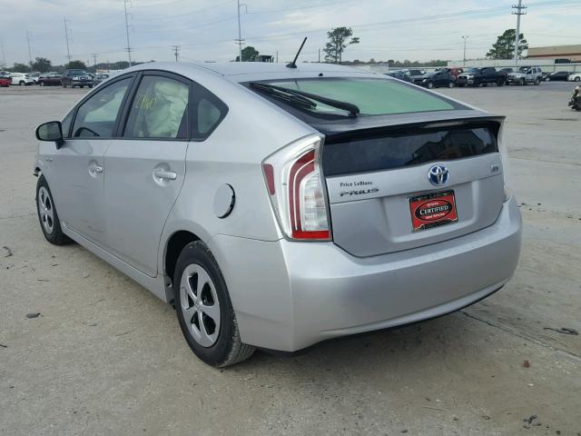 JTDKN3DU5E1856694 - 2014 TOYOTA PRIUS GRAY photo 3