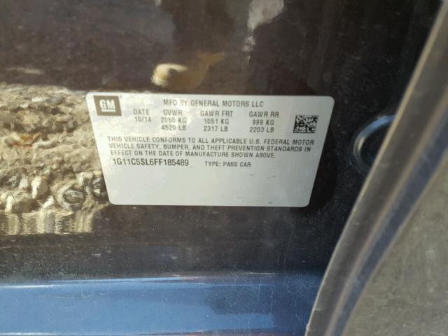 1G11C5SL6FF185489 - 2015 CHEVROLET MALIBU 1LT BROWN photo 10