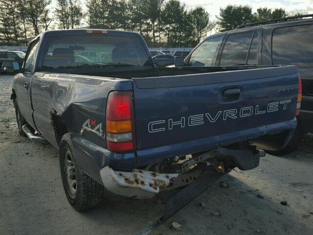 1GCEK14V32Z274870 - 2002 CHEVROLET SILVERADO BLUE photo 3