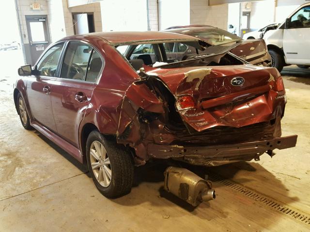 4S3BMCG65A3223966 - 2010 SUBARU LEGACY 2.5 RED photo 3