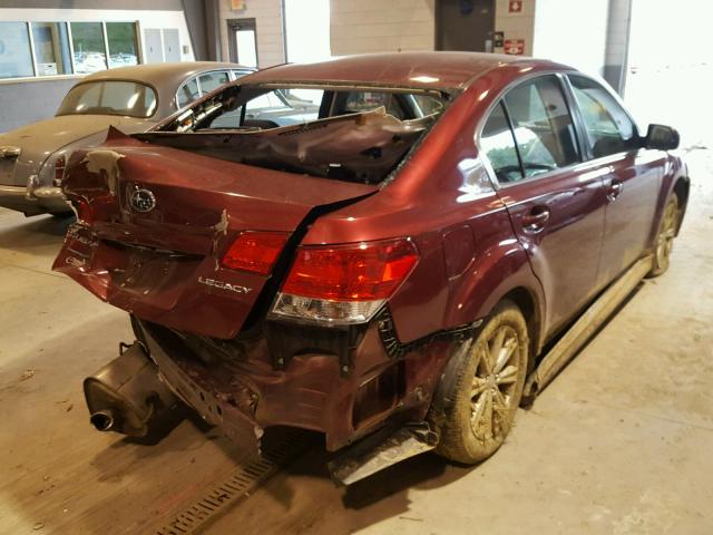 4S3BMCG65A3223966 - 2010 SUBARU LEGACY 2.5 RED photo 4