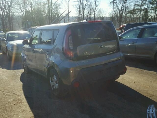 KNDJN2A20F7136307 - 2015 KIA SOUL GRAY photo 3