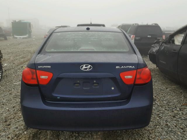 KMHDU46D17U165285 - 2007 HYUNDAI ELANTRA GL BLUE photo 9