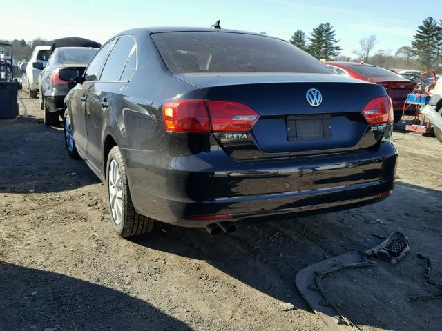 3VWDZ7AJ6BM336952 - 2011 VOLKSWAGEN JETTA SE BLACK photo 3