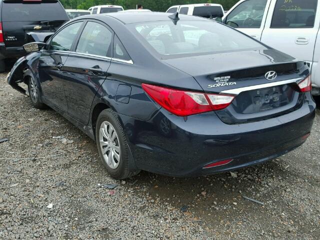 5NPEB4AC8BH096028 - 2011 HYUNDAI SONATA GLS BLUE photo 3