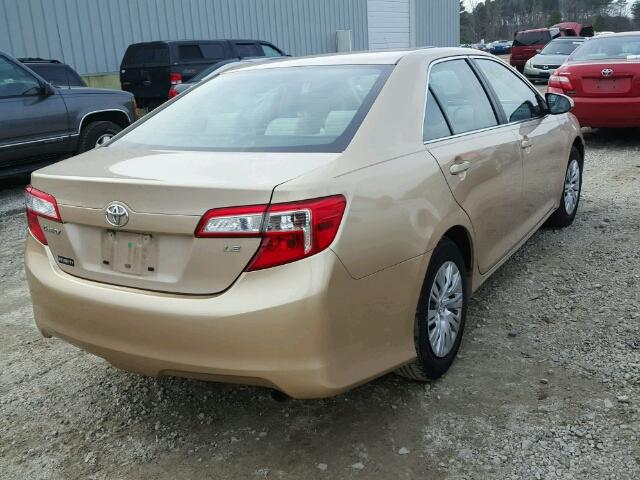 4T4BF1FK6CR189032 - 2012 TOYOTA CAMRY BASE TAN photo 4