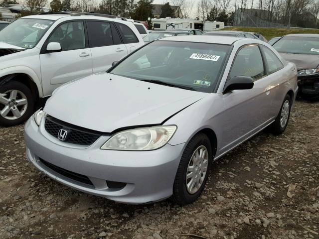 1HGEM21525L078528 - 2005 HONDA CIVIC LX SILVER photo 2