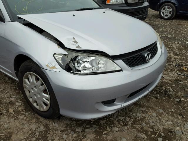 1HGEM21525L078528 - 2005 HONDA CIVIC LX SILVER photo 9