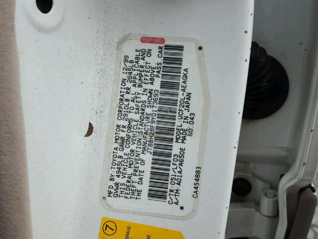 JT8BH28F9Y0173693 - 2000 LEXUS LS 400 WHITE photo 10