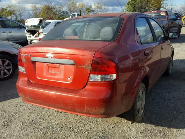 KL1TD56606B577707 - 2006 CHEVROLET AVEO BASE Czerwony zdjęcie 4