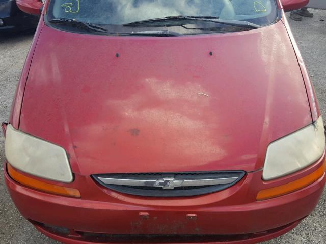 KL1TD56606B577707 - 2006 CHEVROLET AVEO BASE Czerwony zdjęcie 7