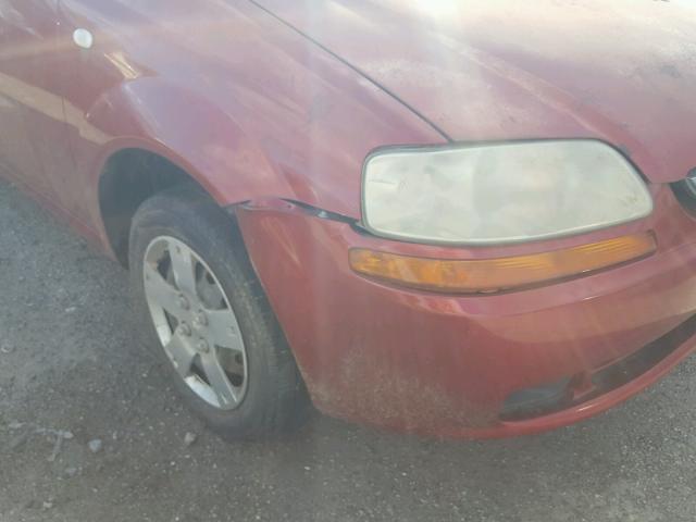 KL1TD56606B577707 - 2006 CHEVROLET AVEO BASE Czerwony zdjęcie 9