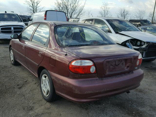 KNAFB121915087334 - 2001 KIA SEPHIA BAS MAROON photo 3