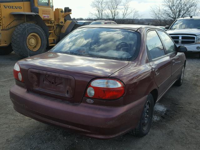 KNAFB121915087334 - 2001 KIA SEPHIA BAS MAROON photo 4